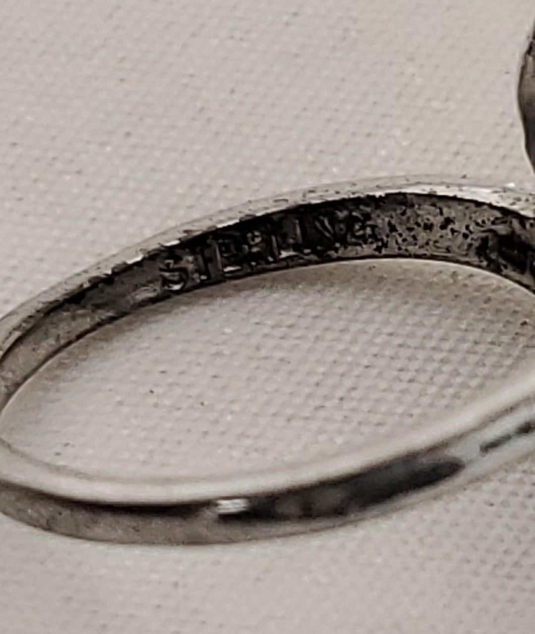 Vintage Sterling Silver Rhinestone Ring Abstract Modernist Cocktail Ring 5.9g