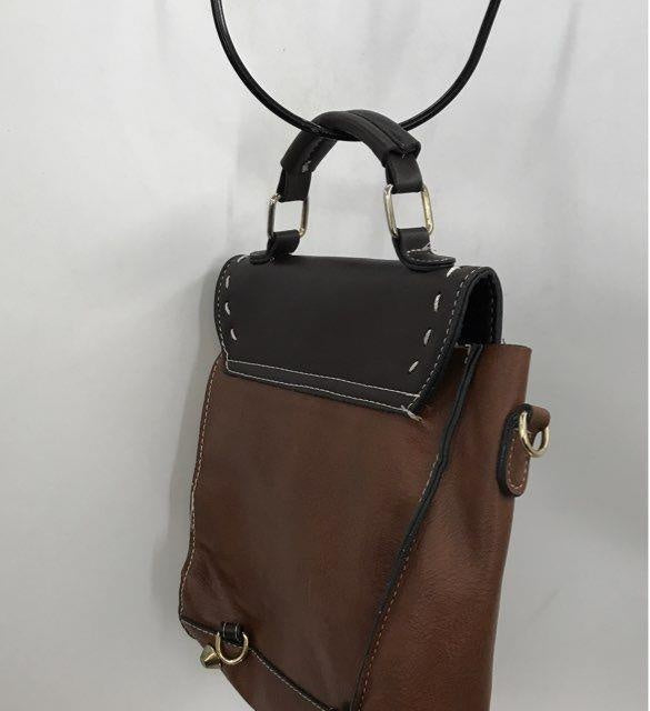 Bumblebee Brown Leather Flap Top Mini Backpack | Women’s Convertible Crossbody Bag