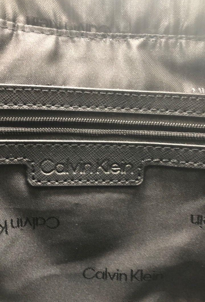 Calvin Klein Black White Red Plaid Tote Bag | Large Structured Everyday Work Carryall