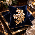 Vintage Crown Trifari Gold Tone Leaf Spray Brooch with Faux Pearl Cluster | Signed Botanical Fern Pin