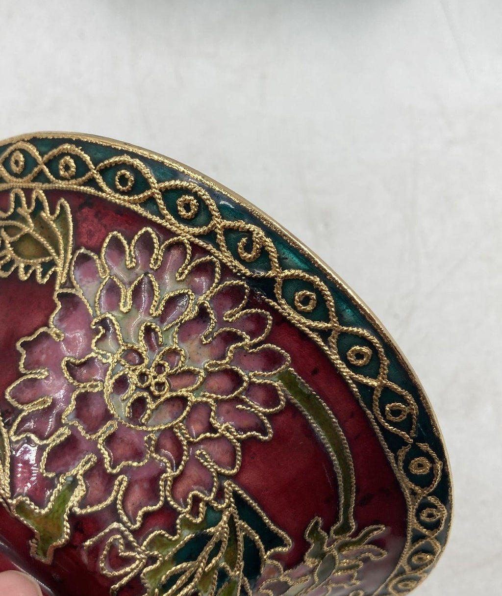 Antique Vintage Japanese Red Ornate Gold & Floral Design Bowl