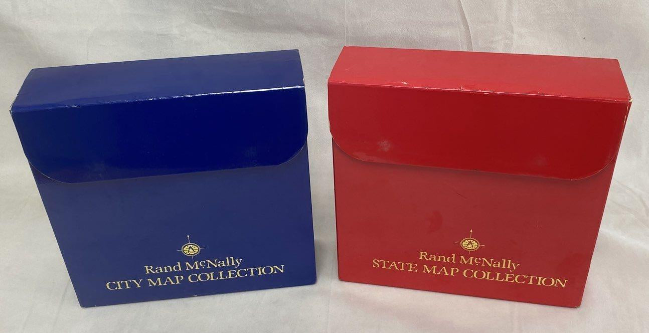 Rand McNally Map Collection Lot City and State Vintage Folded Maps 2 Boxes