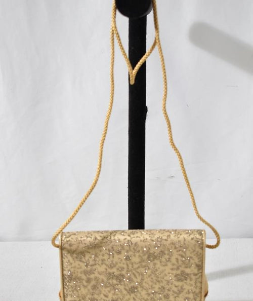 Antique 1920s Ornate Seed Beaded Formal Evening Handbag Purse Kiss Clasp