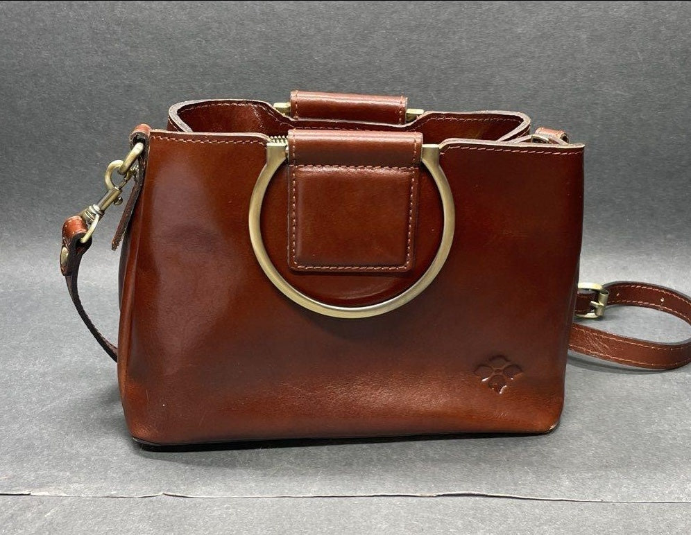 Patricia Nash Empoli Brown Leather Satchel Crossbody Bag | Italian-Inspired Vintage Style Handbag