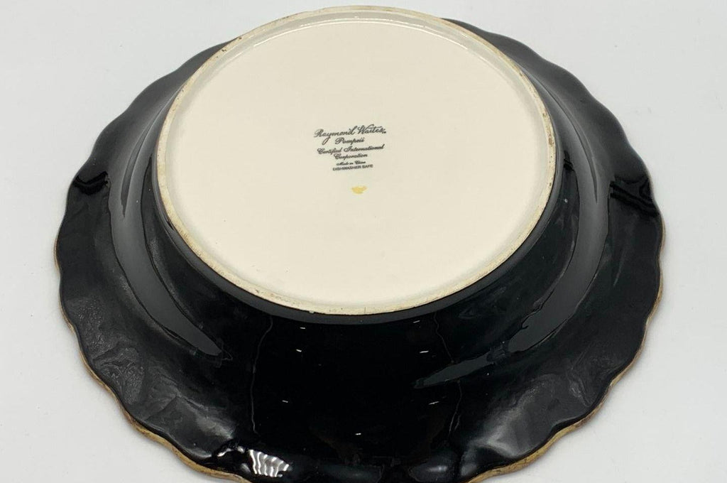 Raymond Waites Pompeii Black Fruit Motif Ceramic Serving Bowl 13.75 TLC