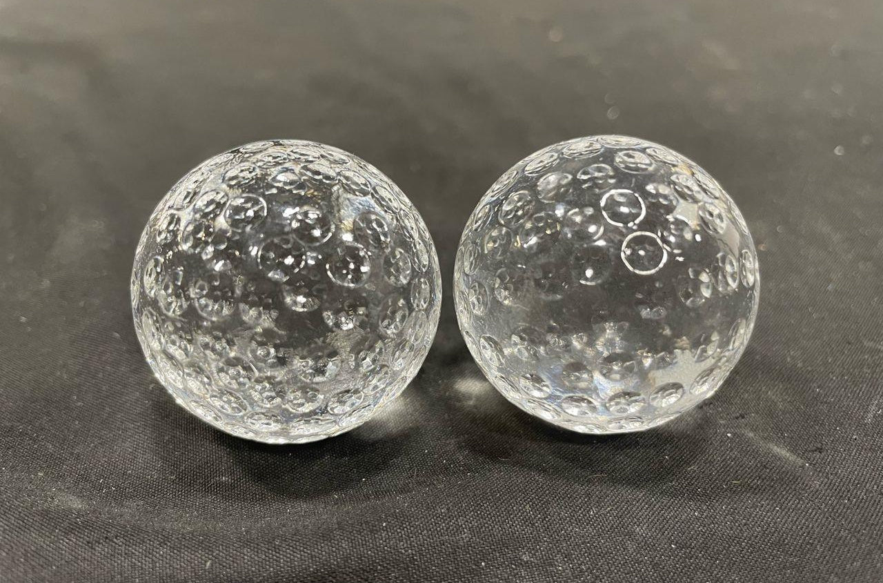 SipDark Golf Ball Style Glass Whiskey Chilling Stones 2pc Set with Wood Box