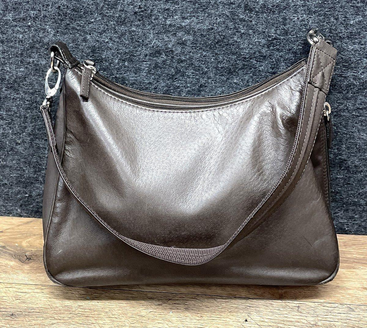 Gun Tote'n Mamas Brown Leather Concealed Carry CCW Shoulder Crossbody Bag Purse