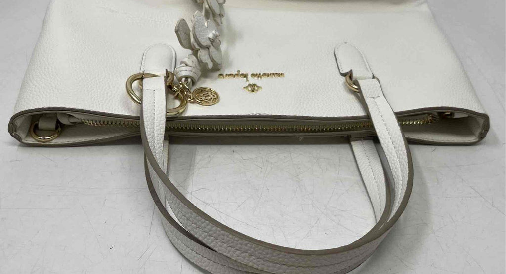Nanette Lepore Womens White Inner Pockets Double Handle Shoulder Purse