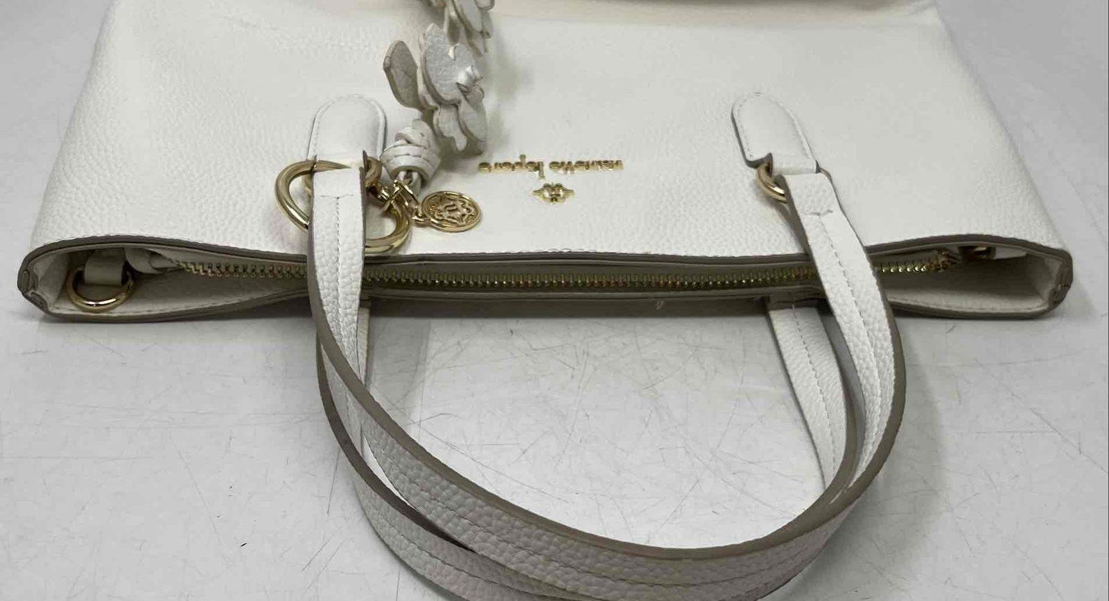 Nanette Lepore Womens White Inner Pockets Double Handle Shoulder Purse