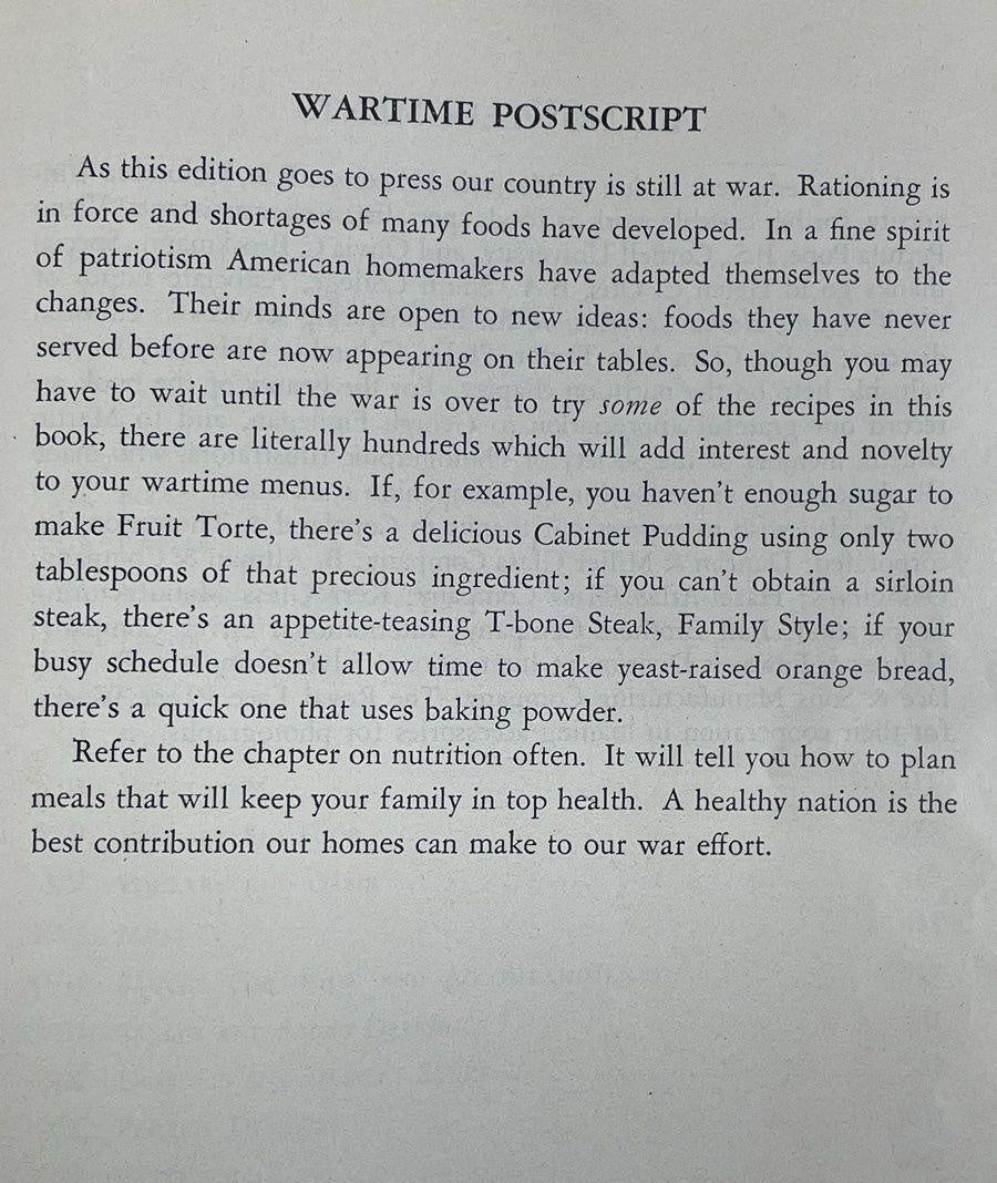 Vintage 1944 Hardcover Woman's Home Companion Cook Book