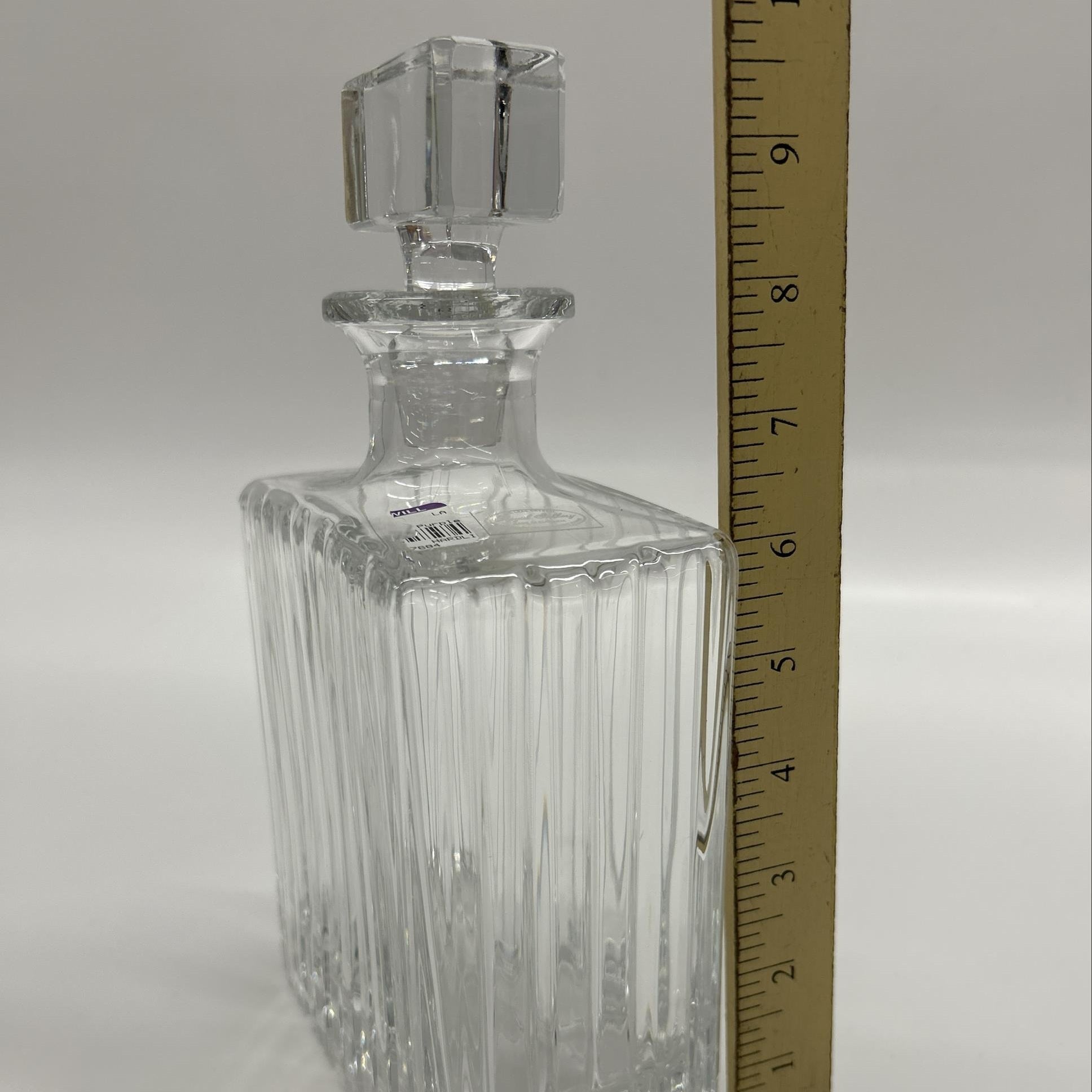 Royal Gallery 24% Lead Crystal Decanter with Stopper, Cut Glass Barware Decanter