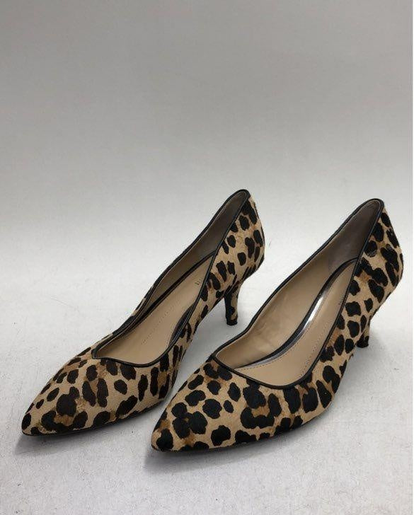 Gianni Bini Leopard Print Calf Hair Pointed Toe Kitten Heels Pumps Size 9