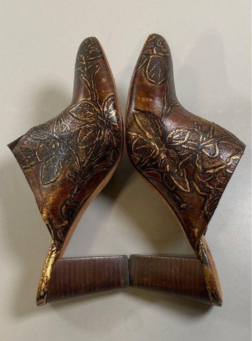 Patricia Nash Ruffina Mule Leather Pumps Women's Size 8.5