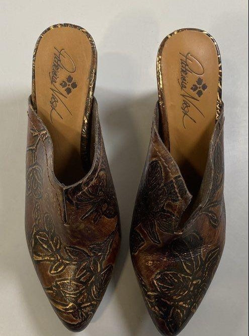 Patricia Nash Ruffina Mule Leather Pumps Women's Size 8.5