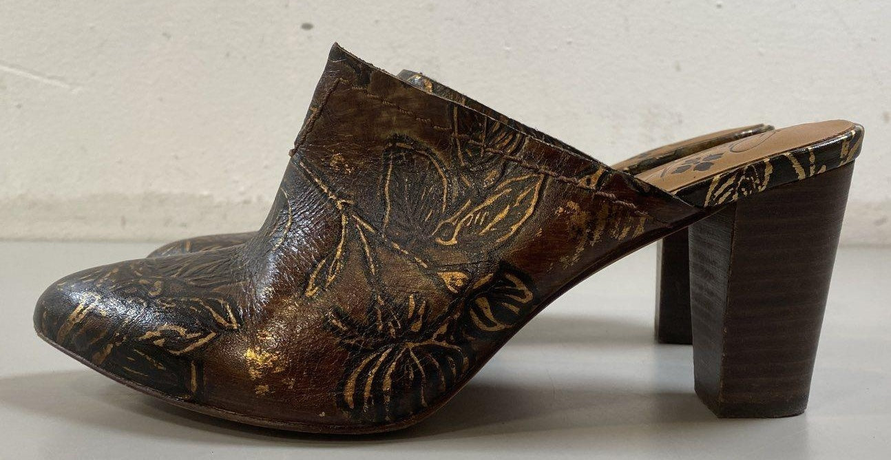 Patricia Nash Ruffina Mule Leather Pumps Women's Size 8.5