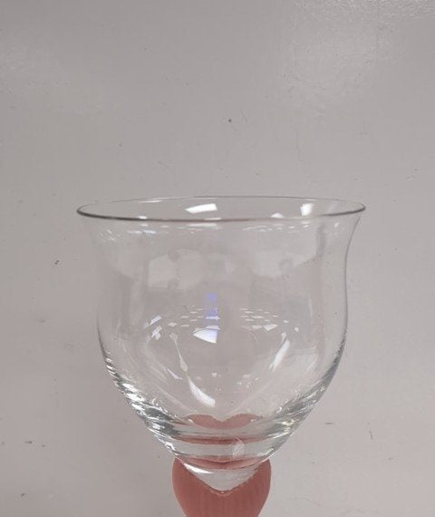 Mikasa Crystal Pink Stem Wine Glasses Set of 2 Vintage West Germany