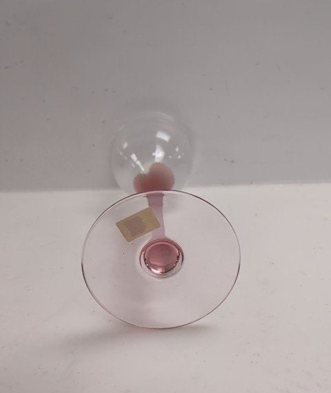 Mikasa Crystal Pink Stem Wine Glasses Set of 2 Vintage West Germany