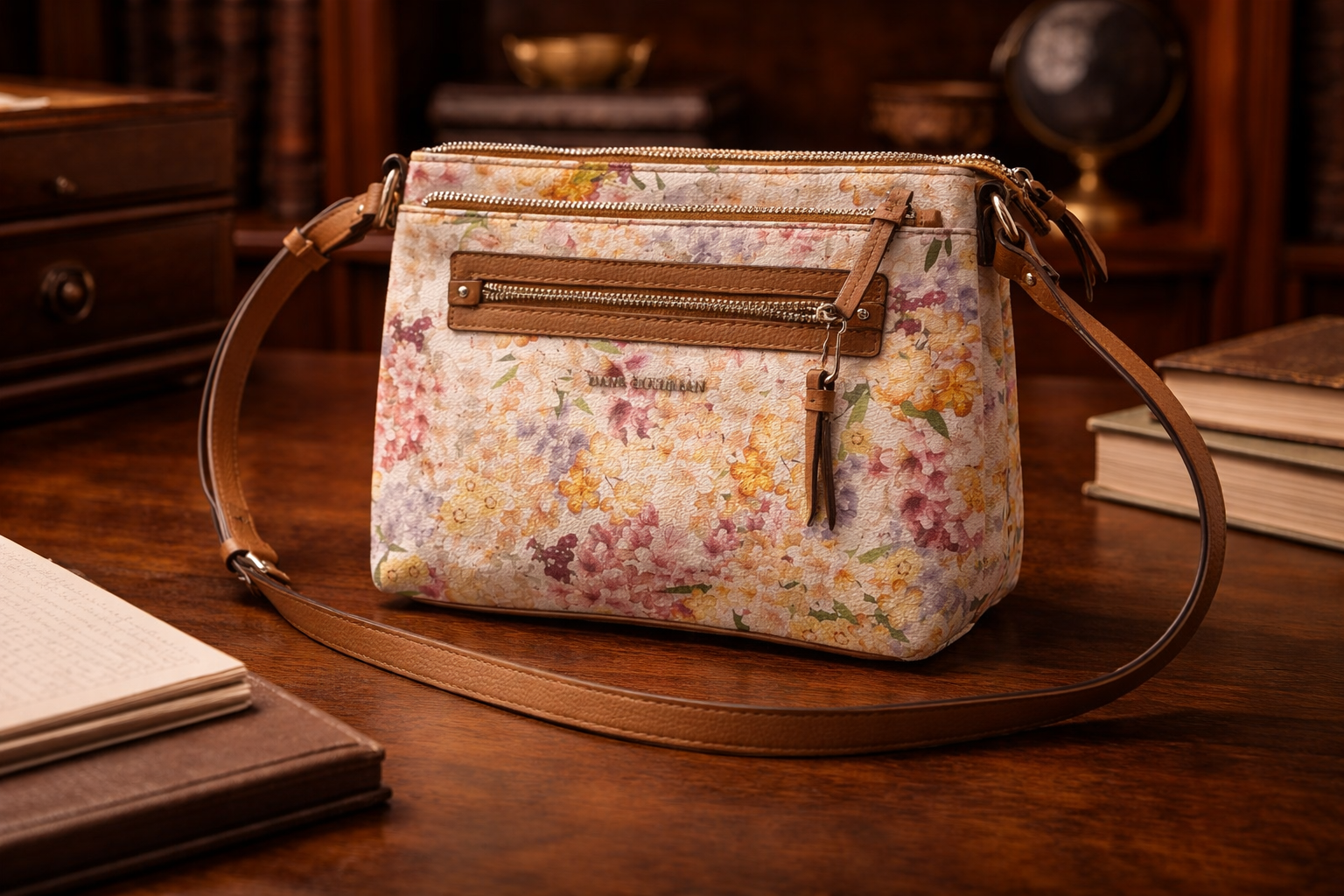 Floral Crossbody Bag Soft Pastel Flower Print | Lightweight Everyday Shoulder Purse