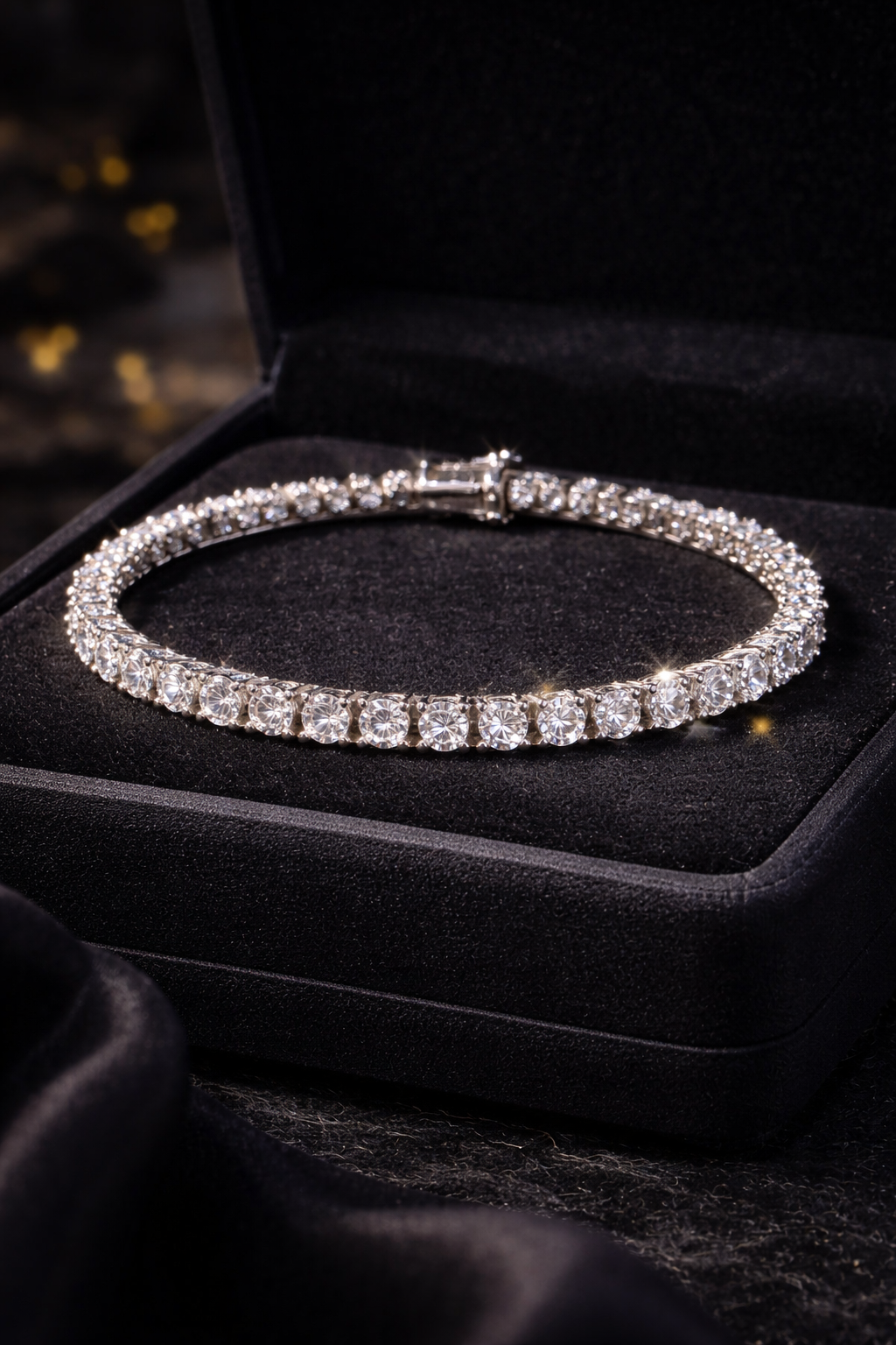 925 Sterling Silver CZ Tennis Bracelet 7” Round Cut Diamond Look Classic Sparkle