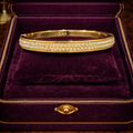 Vintage Tommy Bahama Gold Tone Rhinestone Bangle Bracelet | Estate Designer Jewelry