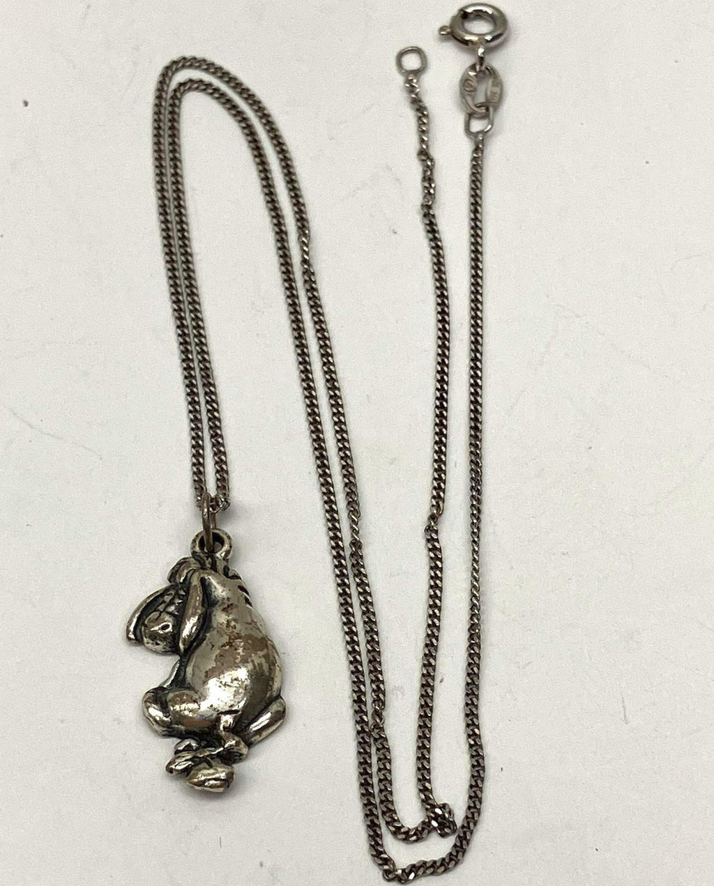 3.12g Sterling Silver Eeyore Pendant Chain Necklace 16"