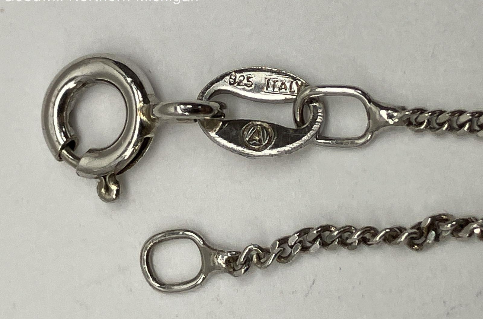 3.12g Sterling Silver Eeyore Pendant Chain Necklace 16"