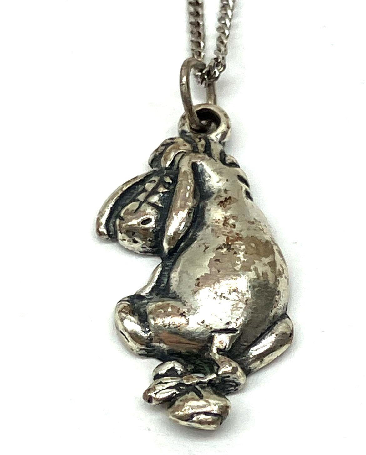 3.12g Sterling Silver Eeyore Pendant Chain Necklace 16"