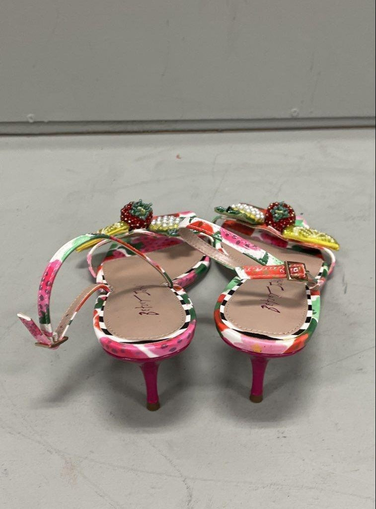 Betsey Johnson Colson Fruit Kitten-Heel Dress Sandals US 9