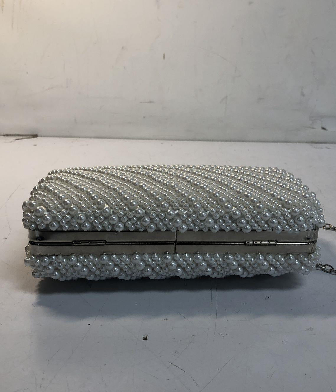 Jessica McClintock Women's White Beaded Clutch