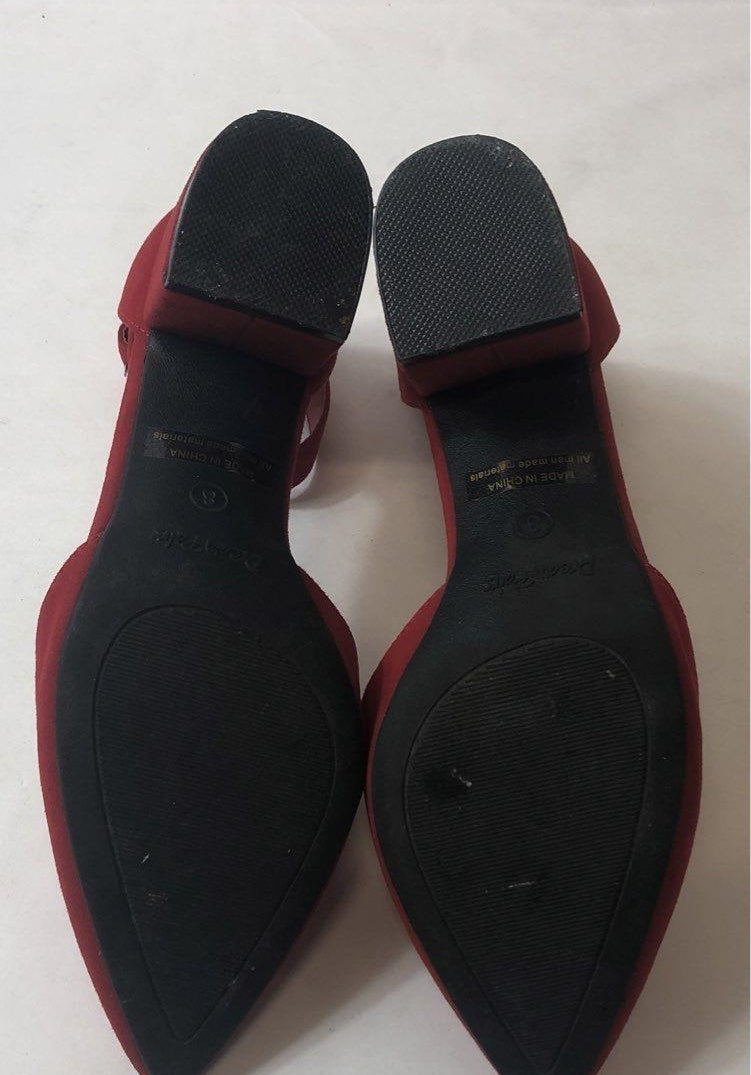 Size 8 Women's Dream Pairs Red Block Heels