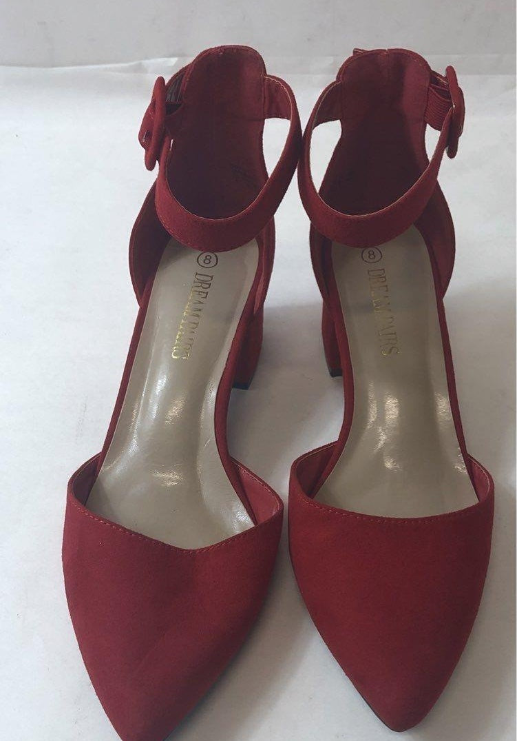 Size 8 Women's Dream Pairs Red Block Heels