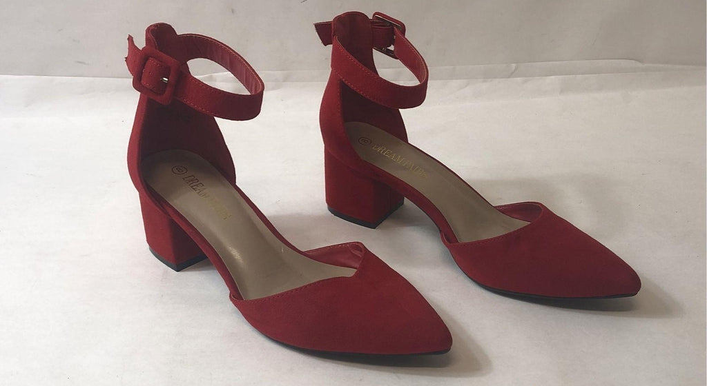 Size 8 Women's Dream Pairs Red Block Heels