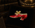 Red Enamel Style Shoe Brooch