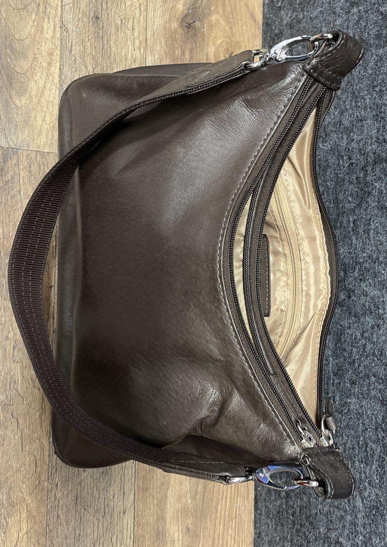 Gun Tote'n Mamas Brown Leather Concealed Carry CCW Shoulder Crossbody Bag Purse