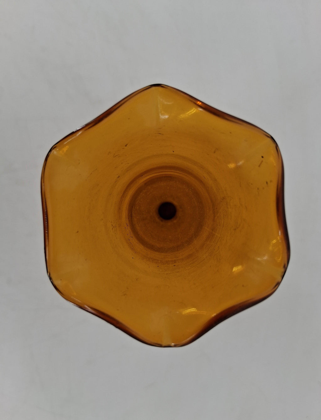 Vintage Kreiss Handmade Amber Glass Bud Vase