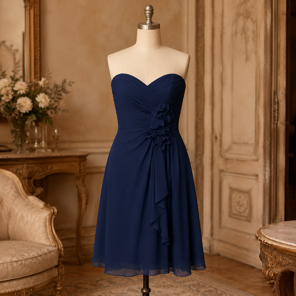 Allure Bridals Navy Strapless Formal Dress Size 12 NWT | Bridesmaid Cocktail Evening Dress