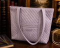 Vera Bradley Pale Lavender Quilted Tote Bag with Ladybug Print Interior