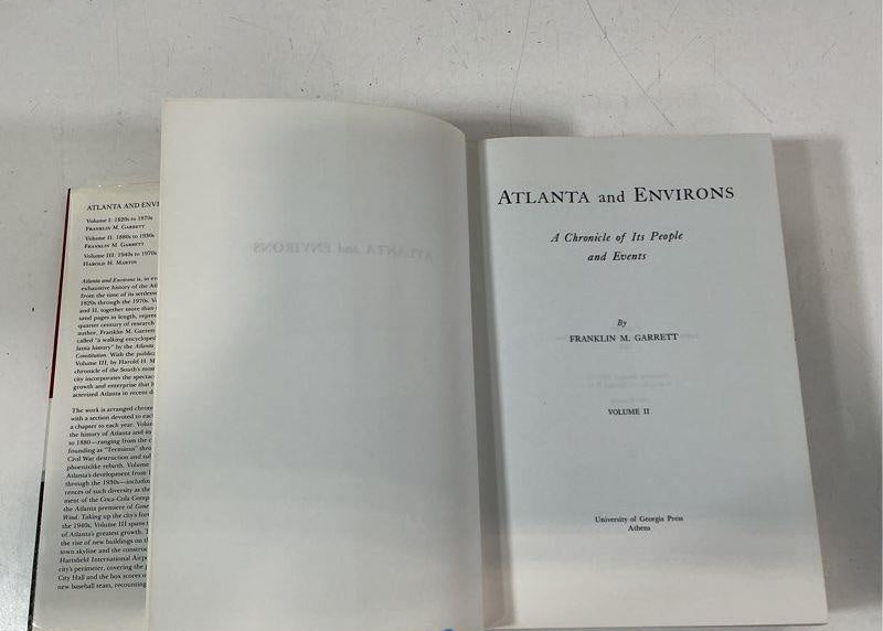 Atlanta and Environs Volume 1 by Franklin M. Garrett Hardcover