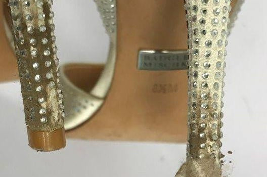 Badgley Mischka Women's Ivory Embellished High Heels Size 8.5