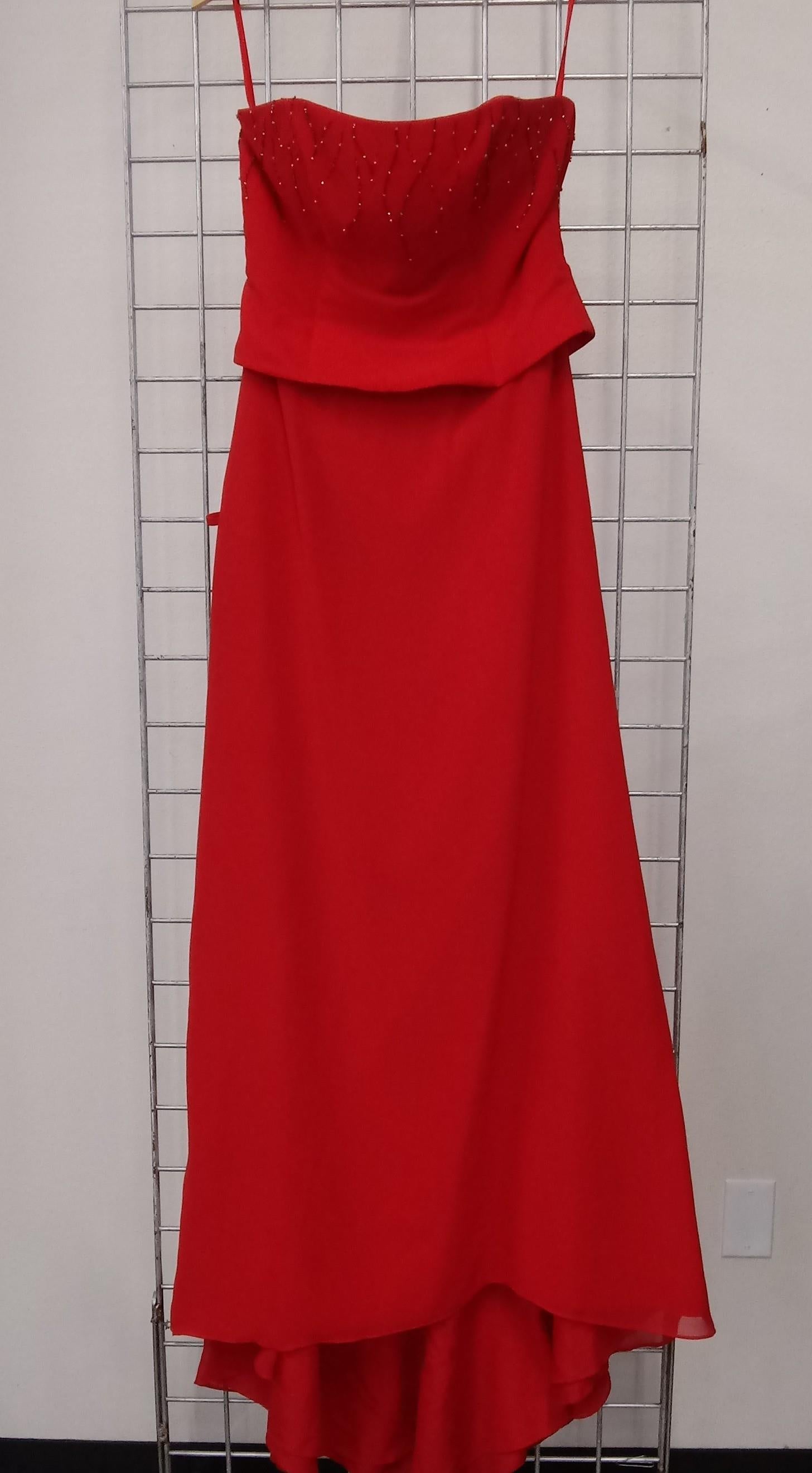 Bella Formals by Venus Red Strapless Formal Dress - Size 12