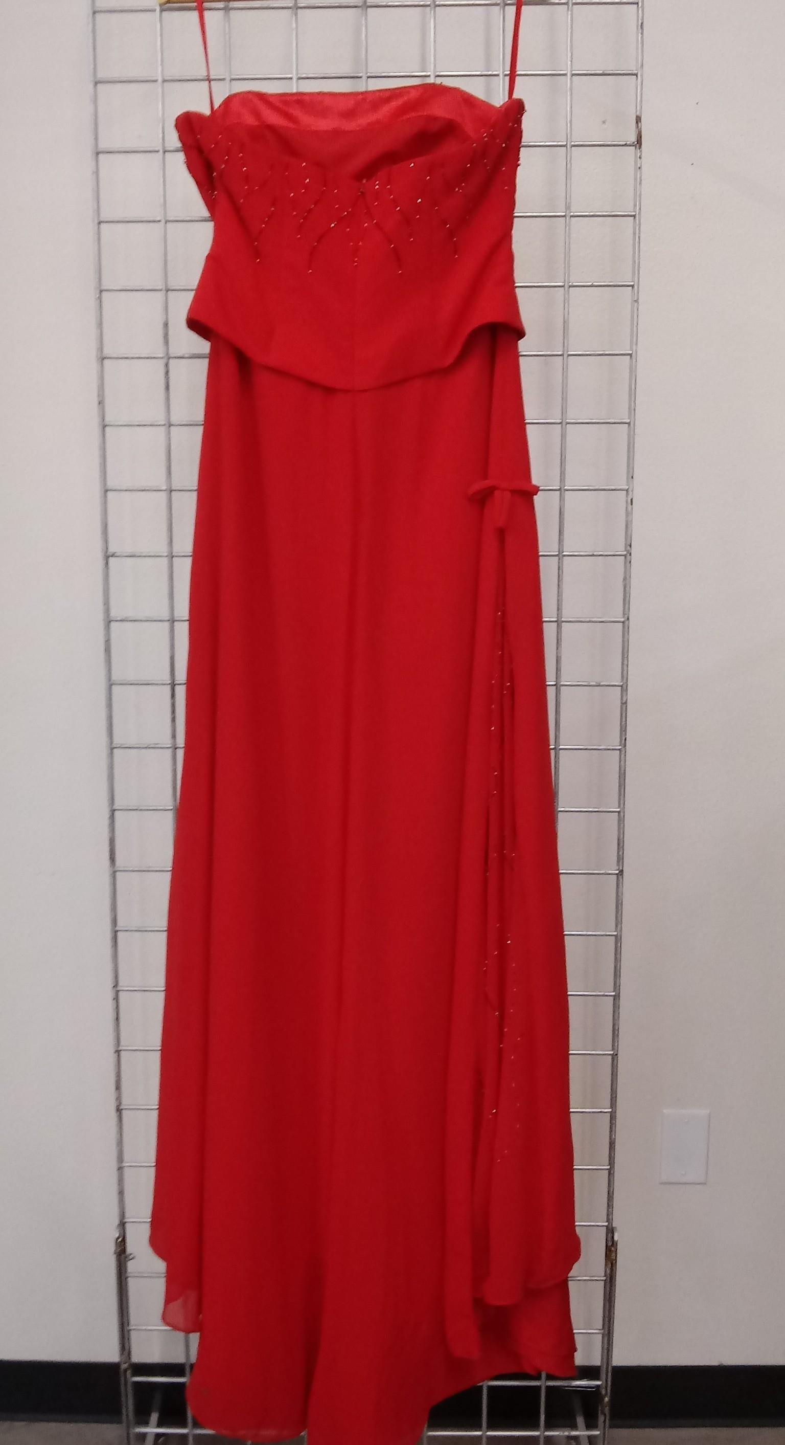 Bella Formals by Venus Red Strapless Formal Dress - Size 12