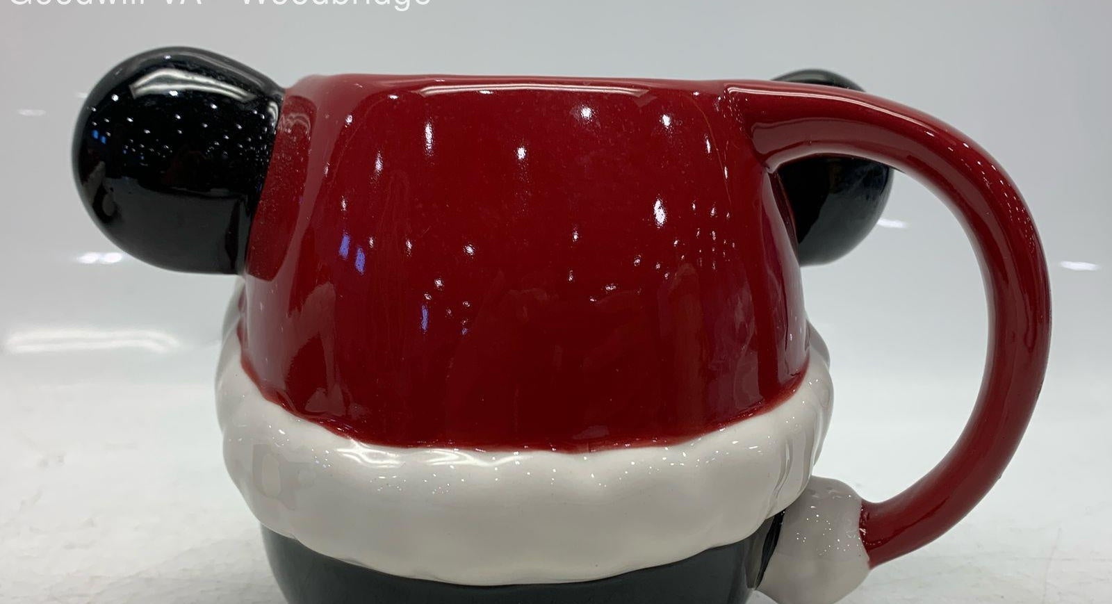 Set of 2 Williams Sonoma Disney Mickey and Minnie Mouse Figural Christmas Mugs