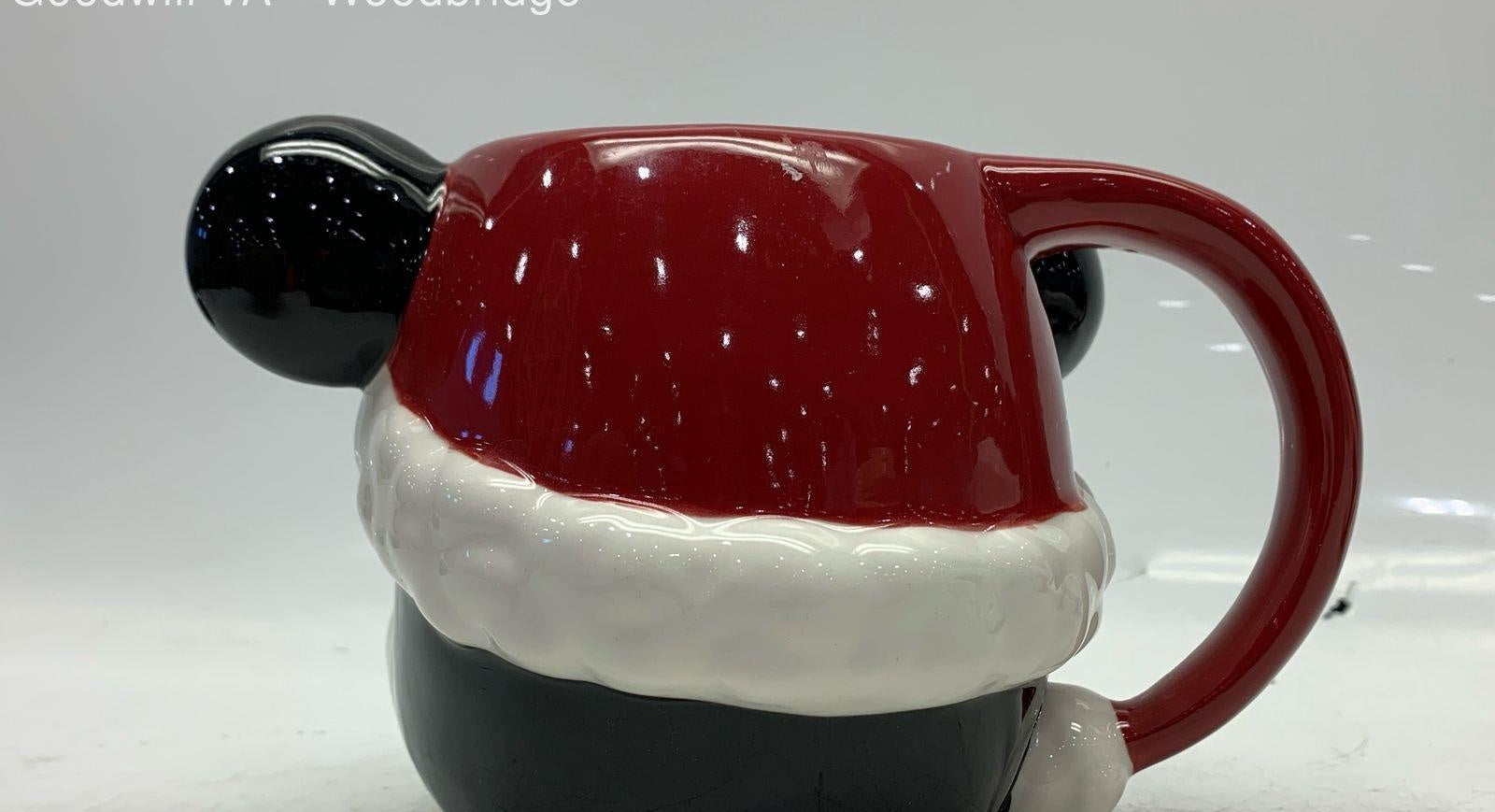 Set of 2 Williams Sonoma Disney Mickey and Minnie Mouse Figural Christmas Mugs