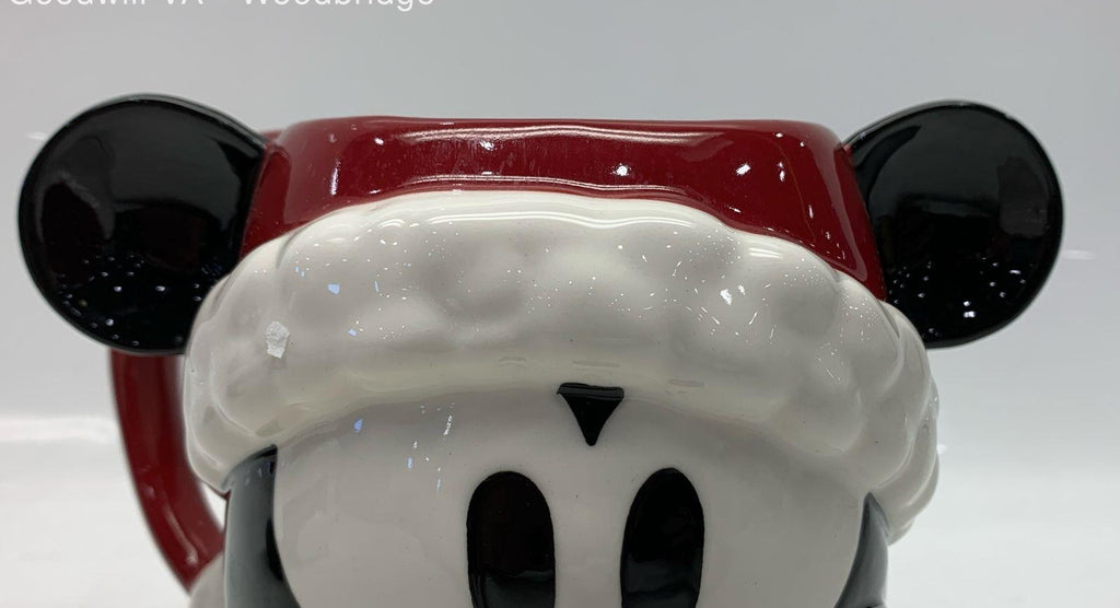 Set of 2 Williams Sonoma Disney Mickey and Minnie Mouse Figural Christmas Mugs