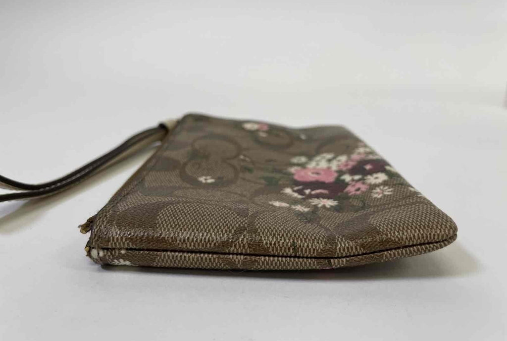 Coach Brown Floral Wristlet