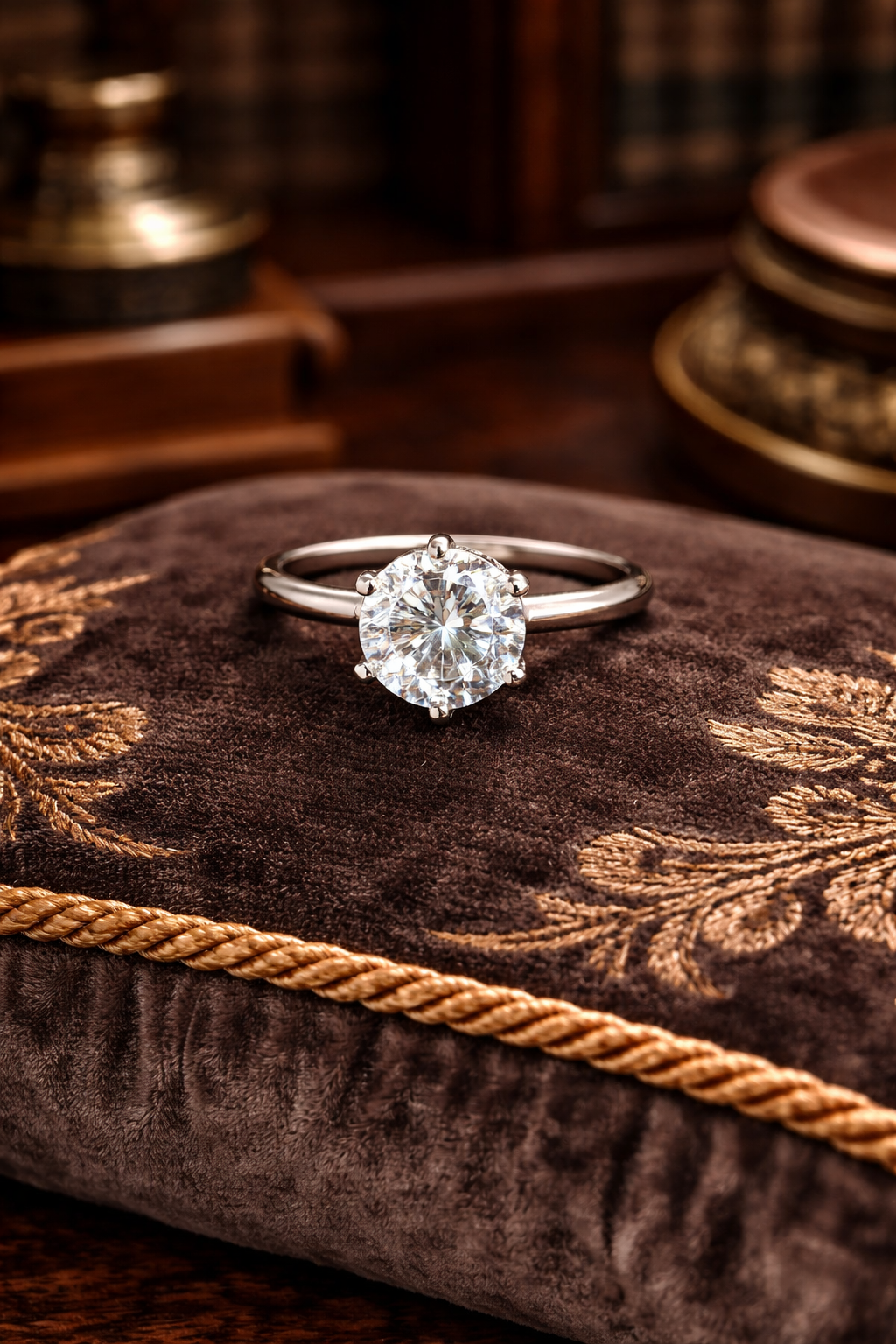 Sterling Silver Solitaire Ring Size 6 | Clear Stone Classic Prong Setting