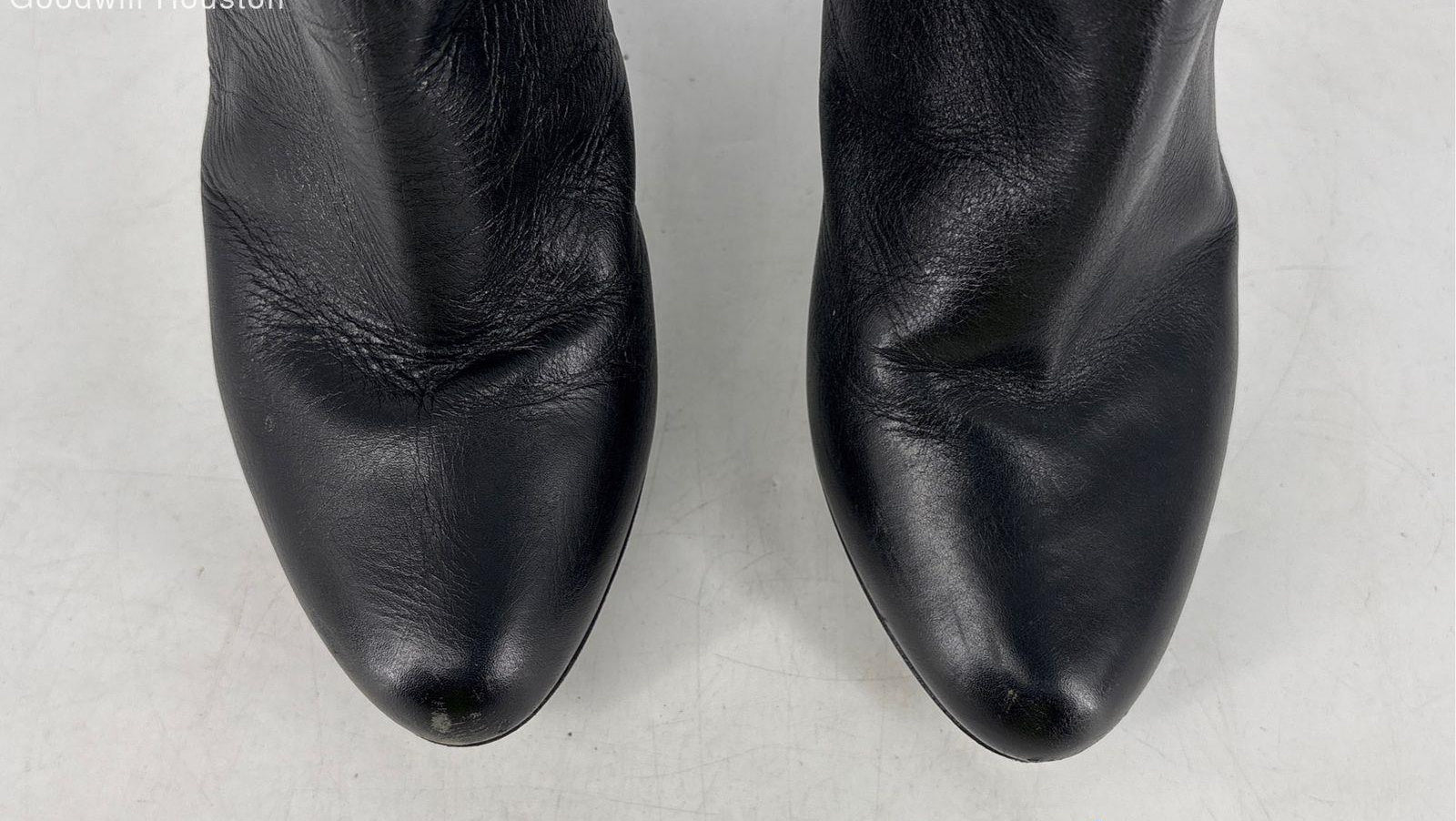 Fendi Black Leather Platform Knee High Boots Side Zip Size 39.5