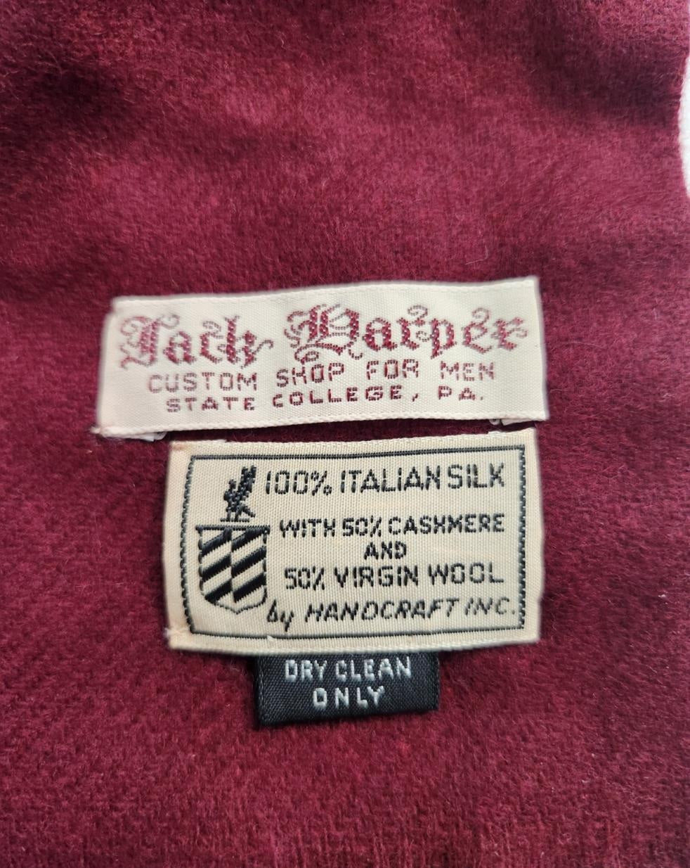 Vintage Italian Silk and Cashmere Scarf in Original Box
