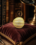 Gold Tone Dome Statement Ring with Crystal Stripe Detail