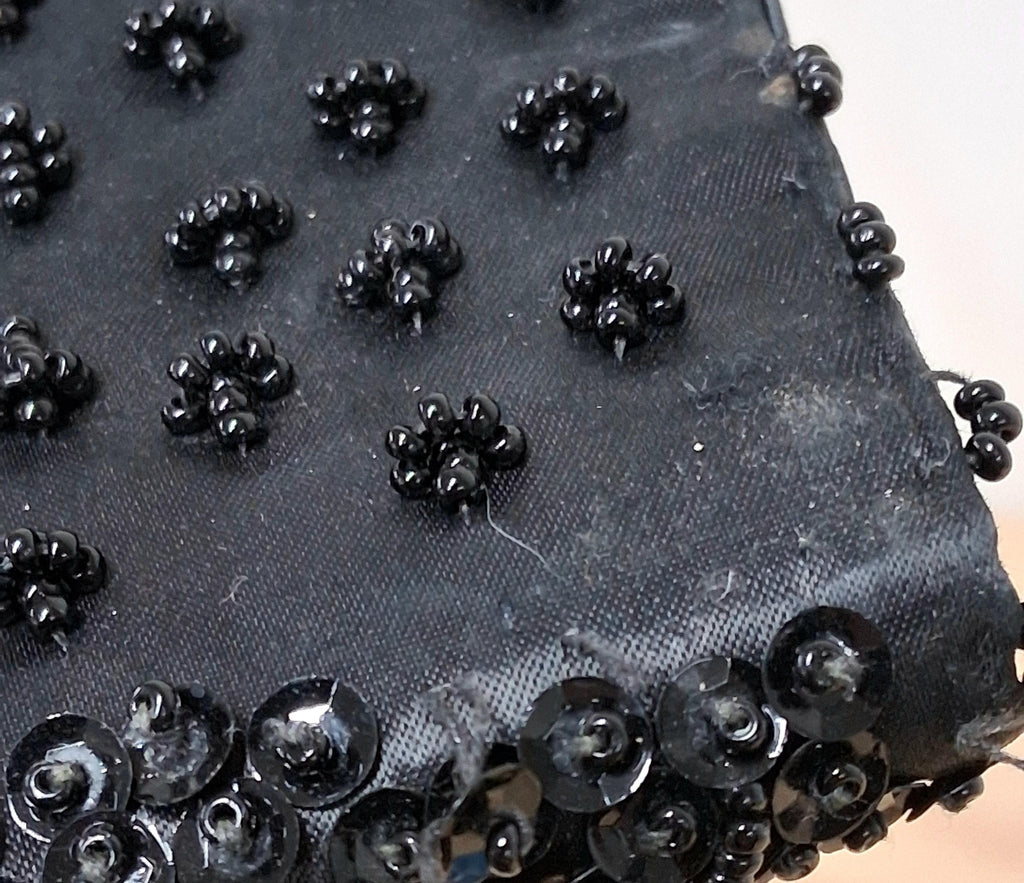 Vintage La Regale Handmade Beaded Black Evening Clutch Purse